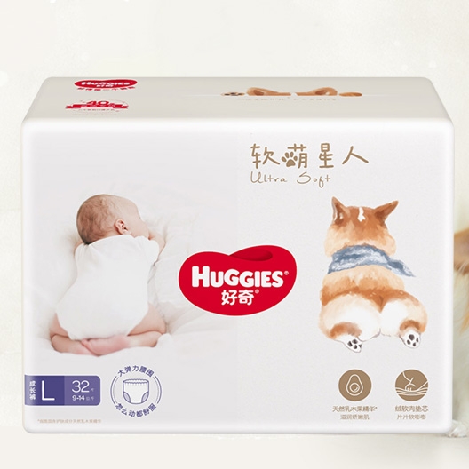 HUGGIES 好奇 软萌星人系列 纸尿裤S48/M38/L32 拉拉裤 L32 47元（需买4件，共188元