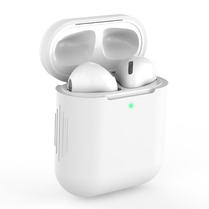 崇捷 蓝牙无线耳机保护套i12液态硅胶套适用于苹果1/2代耳机保护壳纯白软性