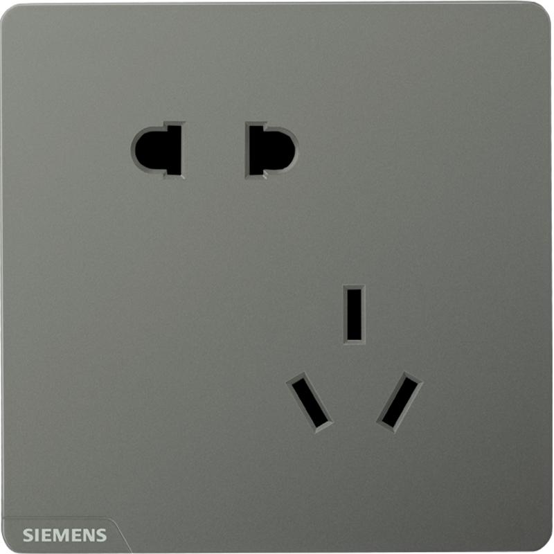 西门子 皓彩系列 5UB2618-3NC01 斜五孔插座 深灰银 21.4元