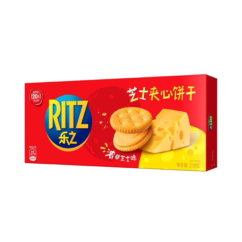 RITZ 卡夫乐 芝士夹心饼干 浓郁芝士味 218g 12.9元