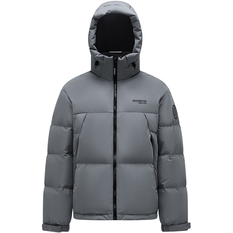 波司登 25羽绒服男女款90绒时尚运动加厚连帽保暖外套B250246390 铅云灰8H58 L 17