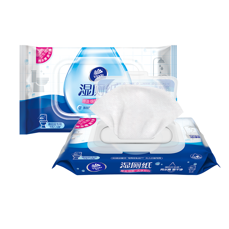 PLUS会员：维达（Vinda）湿厕巾40片3包 16.62元