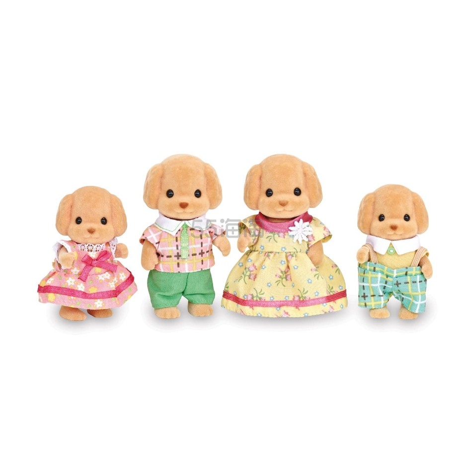 Calico Critters 贵宾犬家族玩偶，3英寸（约7.62厘米）