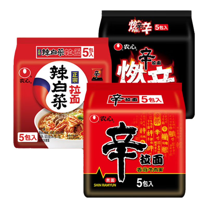 PLUS会员：NONGSHIM 农心 香菇牛肉味辛拉面 辣白菜 方便面 120g*15包 *3件 95.35元