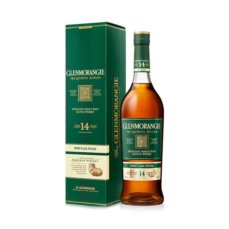 GLENMORANGIE 格兰杰 14年 苏格兰波特桶窖藏单一麦芽威士忌 750ml 288.75元（需用