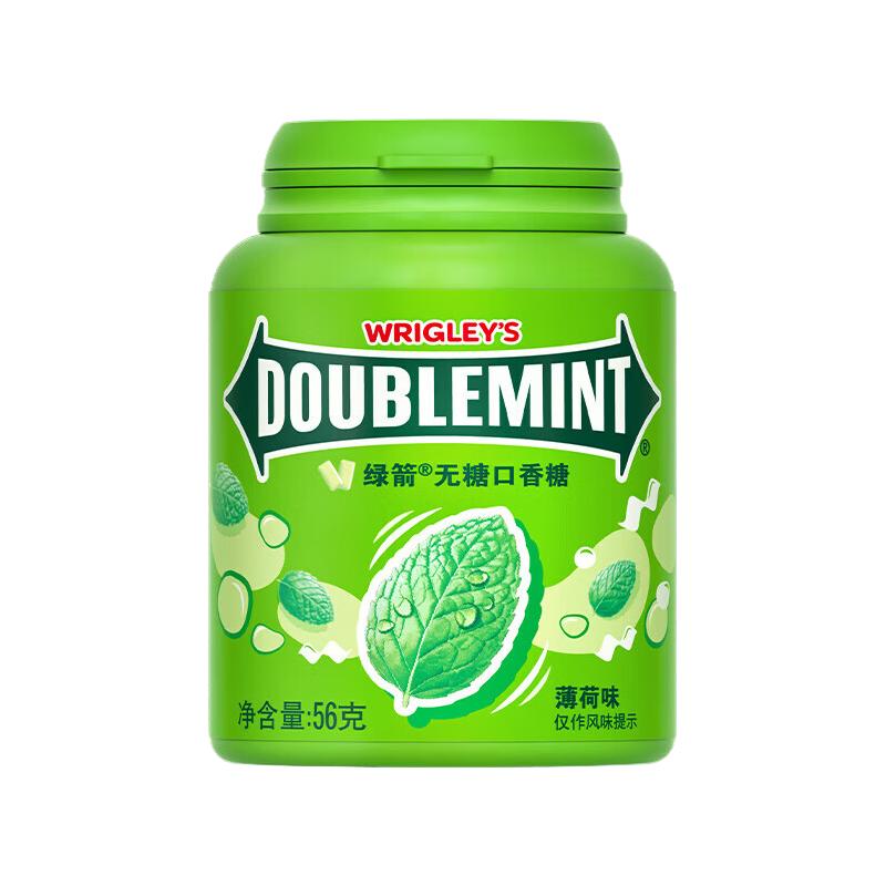 绿箭 原味薄荷味无糖口香糖果约40粒56g清新口气休闲A 5瓶 29.9元（需用券）