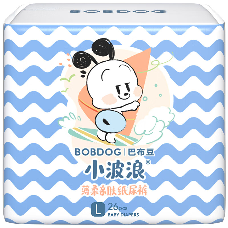 BOBDOG 巴布豆 小波浪薄柔亲肤纸尿裤 L78片*3件 122元包邮，合40.67元/件（需用