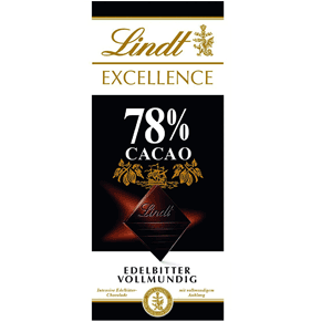 【含税直邮】Lindt 瑞士莲 纯可可脂黑巧克力78% 10包 到手约￥254.56