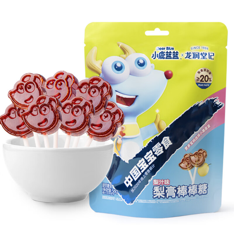 小鹿蓝蓝 梨膏棒棒糖 独立包装儿童零食宝宝零食 56g 6.73元（需买3件，需用