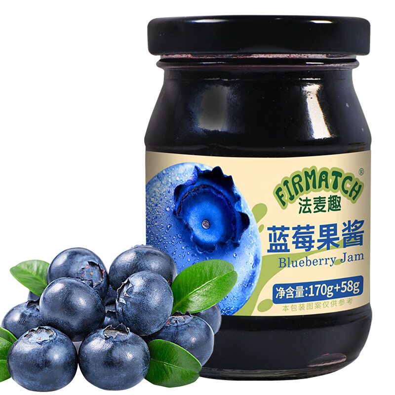 法麦趣（FIRMATCH）蓝莓果酱 228g 4.9元包邮