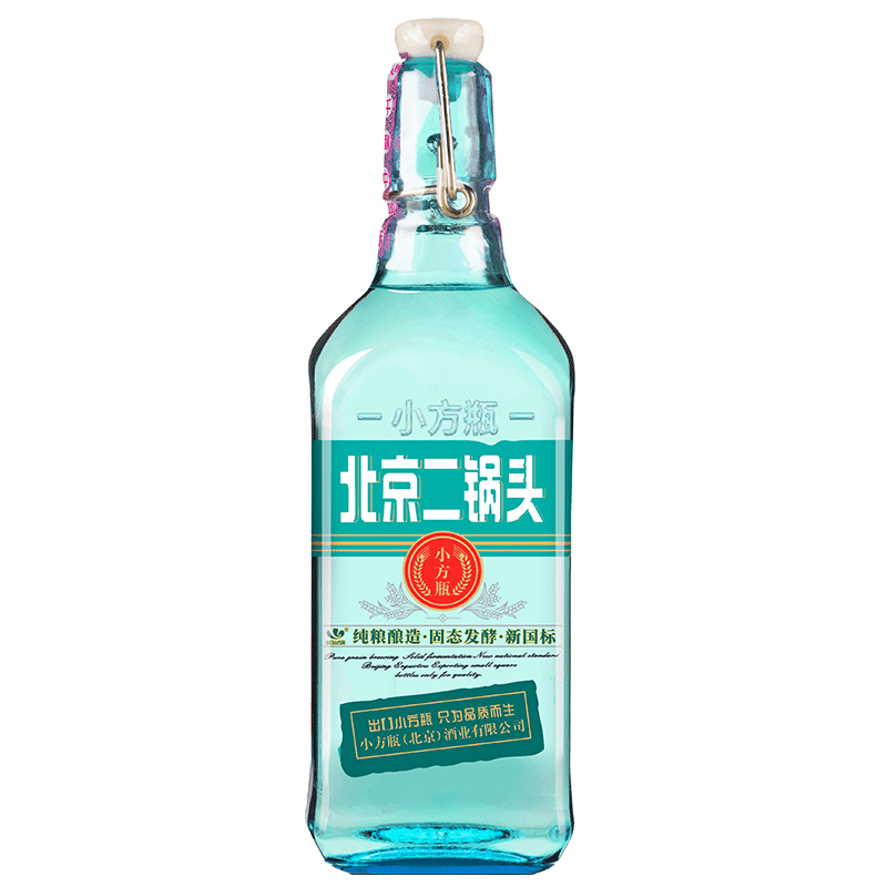 永丰牌 北京二锅头清香型白酒出口小方瓶翡翠42度纯粮酒500ml*1瓶 18.31元