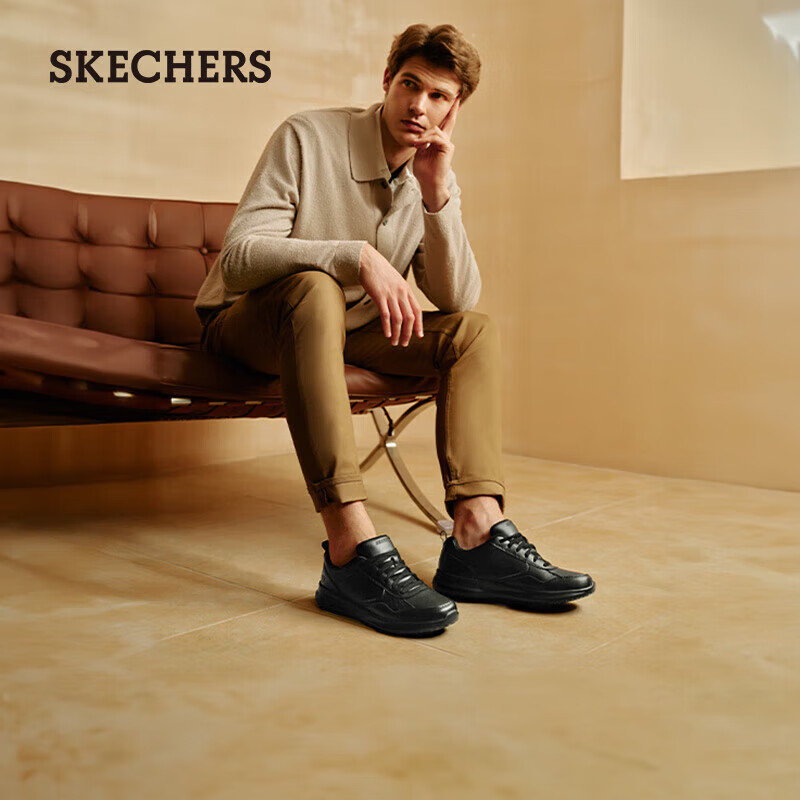 SKECHERS 斯凯奇 男士商务休闲鞋 210835 全黑色/BBK 40 267.05元包邮（需用券）