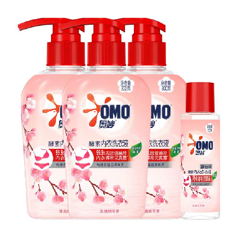 OMO 奥妙 内衣洗衣液 300g*3+100g 樱花香 ￥22.7