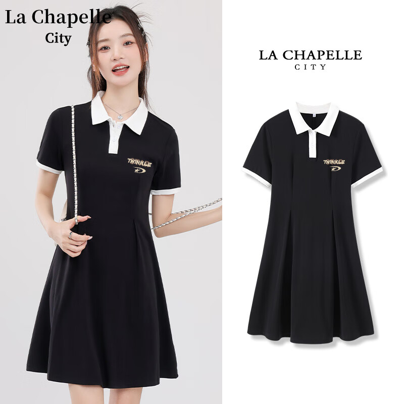 La Chapelle City 女士纯棉撞色POLO连衣裙 54.9元包邮（需用劵）