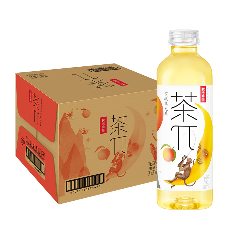 农夫山泉 茶π(茶派)茶饮料 蜜桃乌龙茶900ml*12瓶 整箱装*2件 109.04元(合4.54/瓶,54.52元/件)