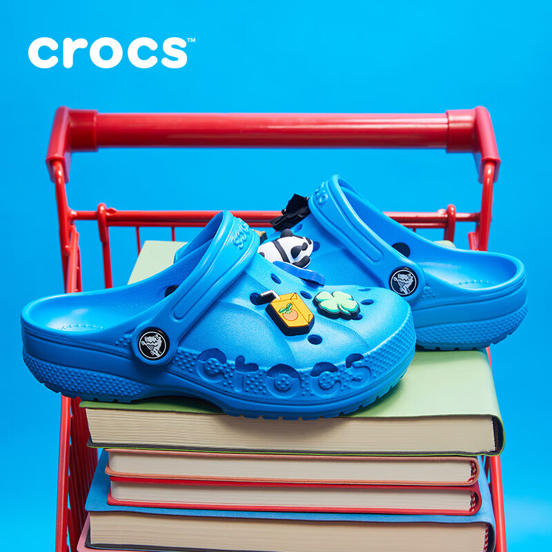 crocs 卡骆驰 贝雅儿童洞洞鞋男女童户外包头沙滩鞋拖鞋/207013/207012 海蓝 101.3