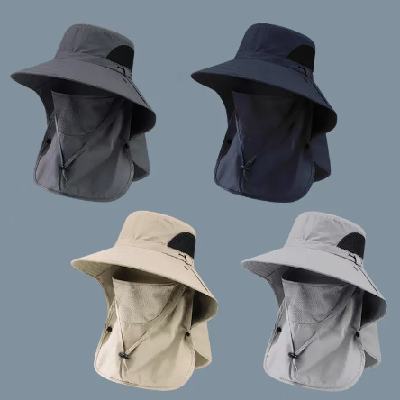 夏季防晒遮阳渔夫帽 遮脸护颈一体户外速干帽 多色可选 11.9元包邮（2个装