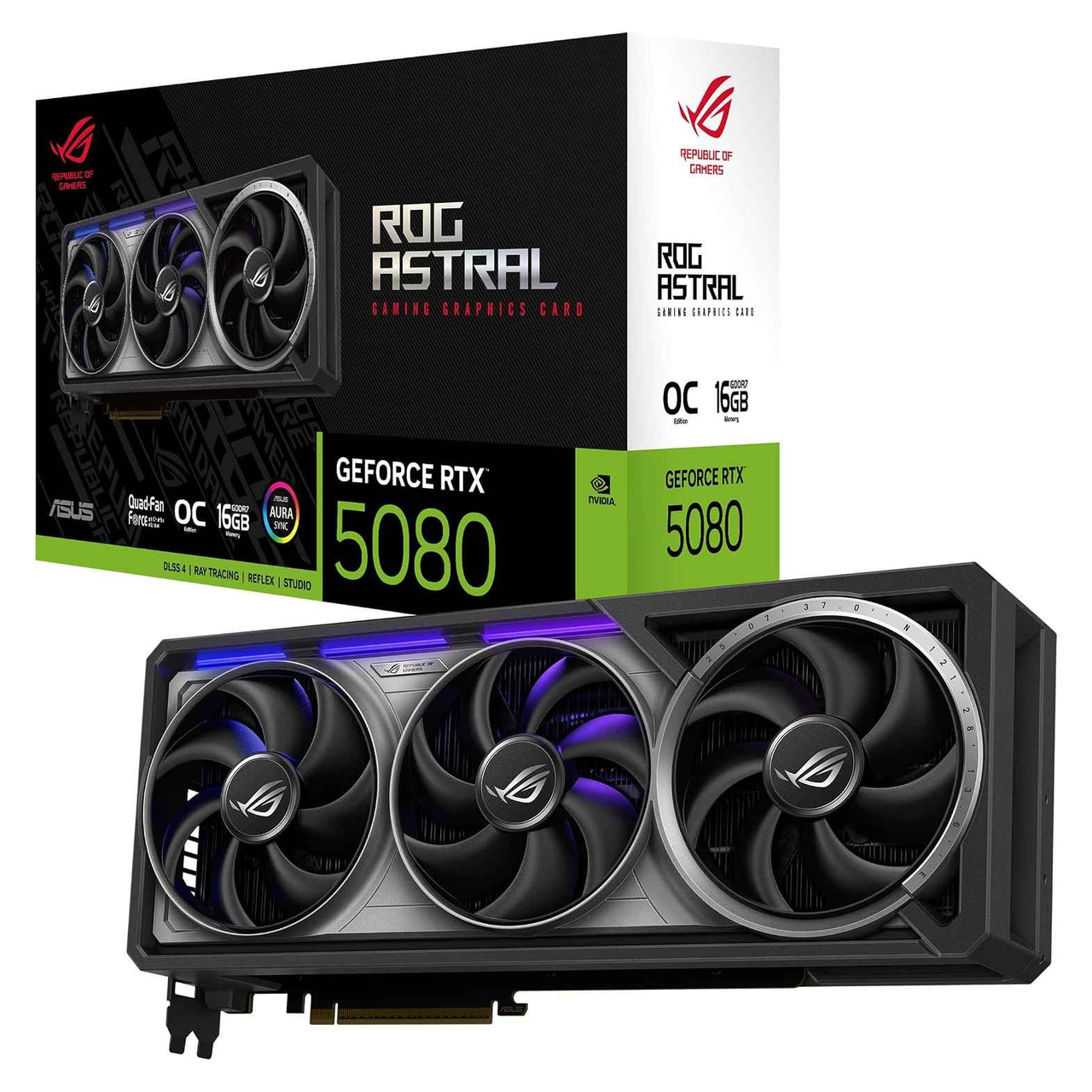 【含税直邮】华硕 ROG Astral geForce RTX 5080 16GB GDDR7 OC 版游戏显卡套装 到手价¥