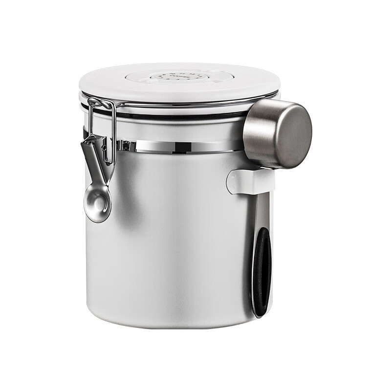 德威凯咖啡豆密封罐单向排气咖啡粉真空储存罐大容量咖啡豆存储罐套装 白