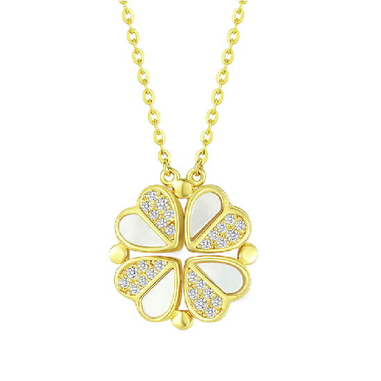 周大生 S1PC0832 四叶草925银镀金母贝项链 40cm 128元（需用券）