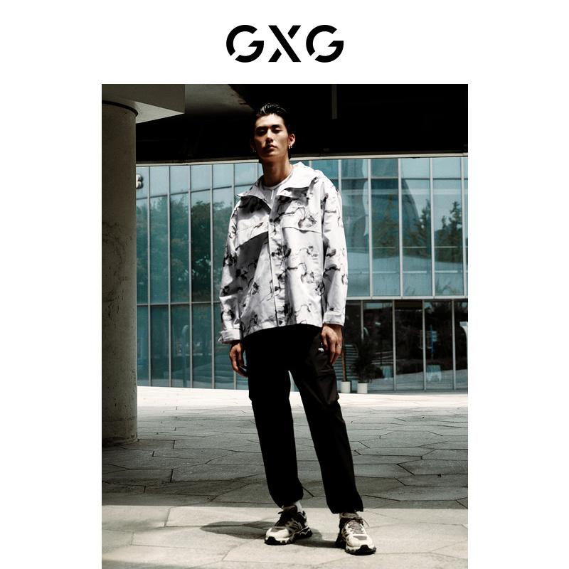 GXG 满身印花连帽夹克潮流外套 户外系列 149.5元（需买3件，共448.5元）