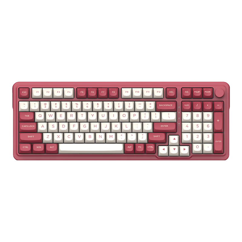 PLUS会员、需凑单：红龙（REDRAGON）KS99 机械键盘 白红-龙吟轴 198.46元（需领