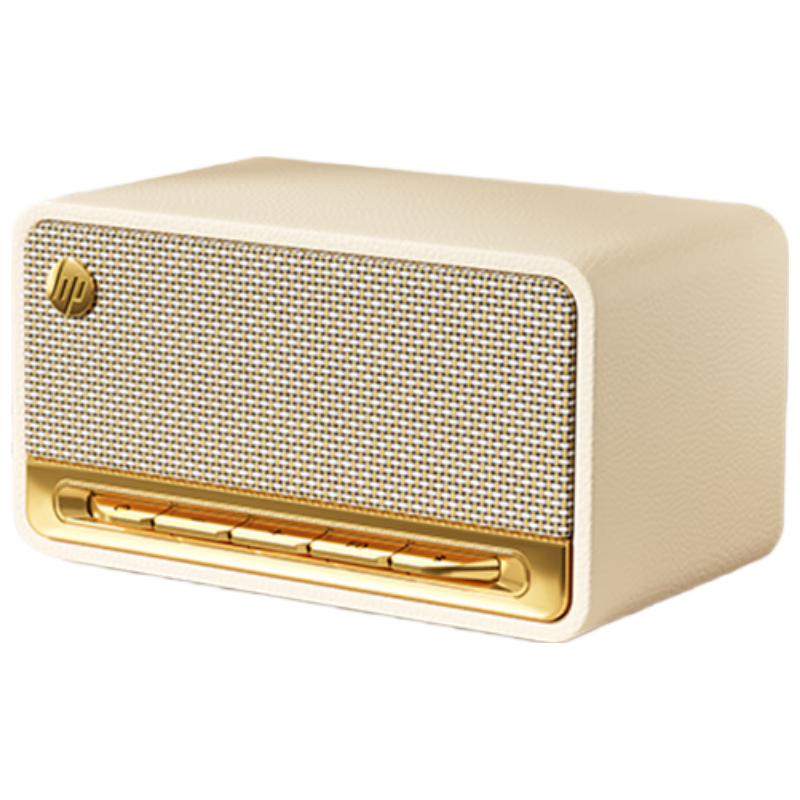 惠普 HP 高保真复古蓝牙便携音箱 桌面音响 发烧级一体式大功率音响 居家立