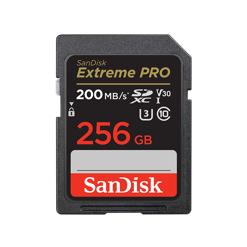 双11狂欢，plus:闪迪 256GB SD内存卡 4K V30 U3 C10 相机存储卡 读速200MB/s 写速140MB/