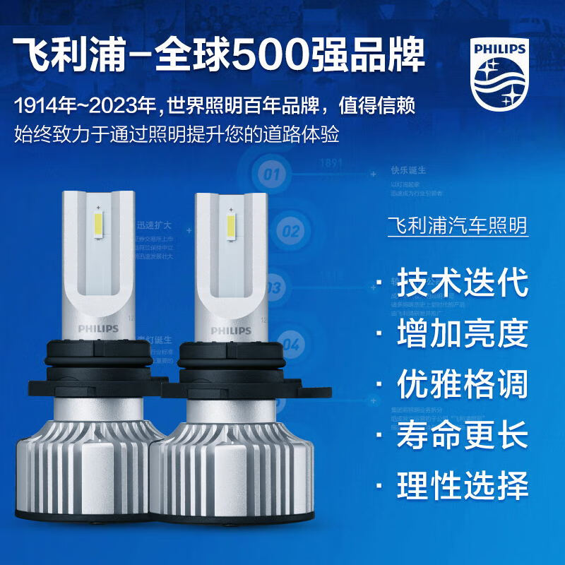 PHILIPS 飞利浦 星耀光3000 汽车LED大灯 H4灯泡 LED车灯 双支装 199元（满减）