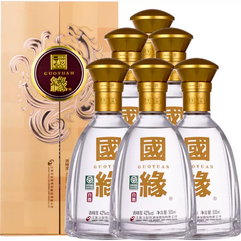 今世缘 国缘（对开） 42%vol 浓香型白酒 500ml*6瓶 ￥1472