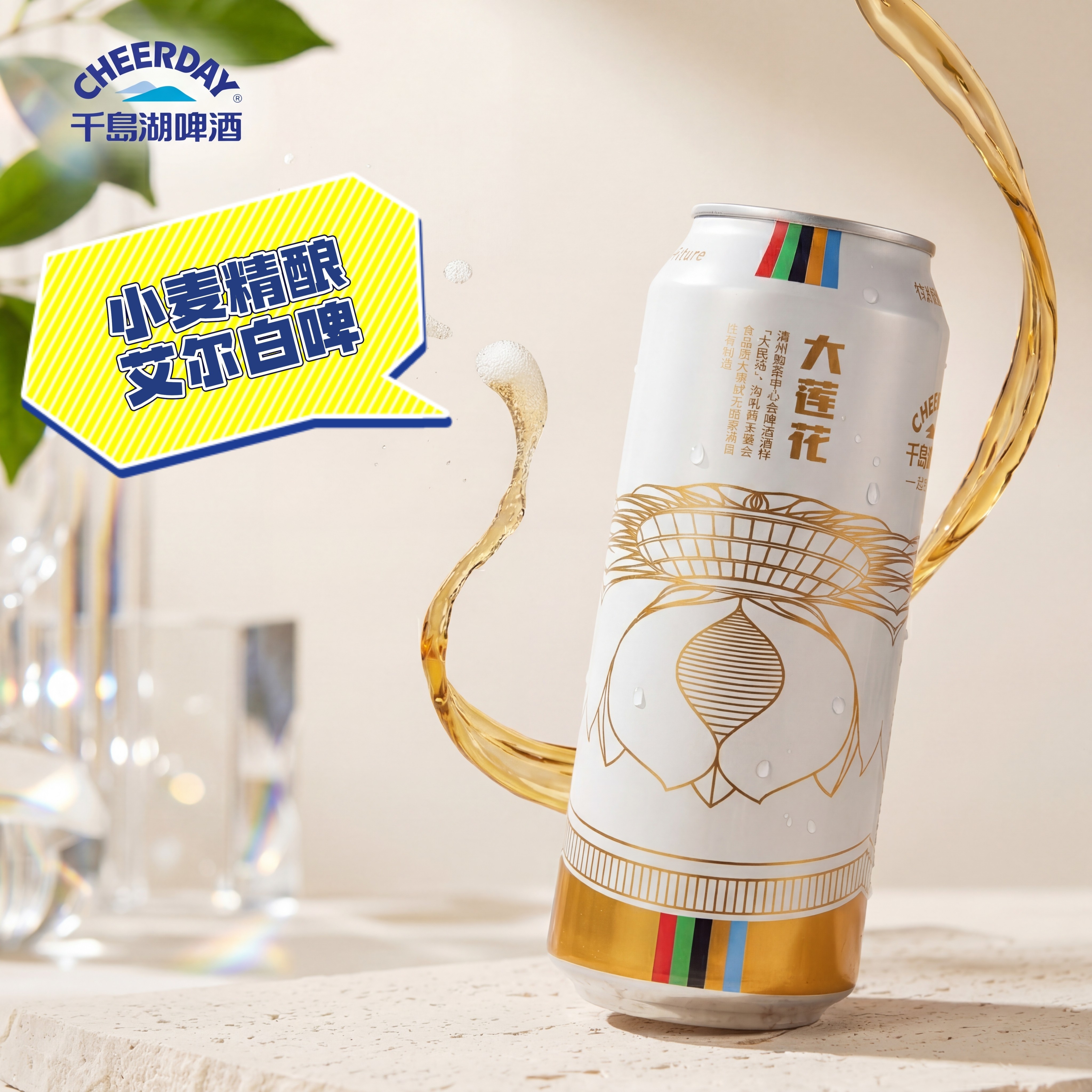 千岛湖啤酒 小麦精酿白啤 大莲花 500ml*12听 53元