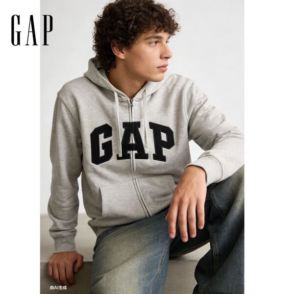 Gap 男女装春季款字母logo拉链连帽卫衣宽松外套美版868454（男女，款多配色