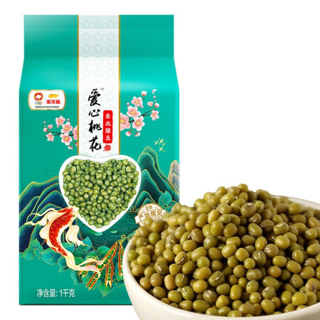 金龙鱼 爱心桃花 东北绿豆 1kg 13.9元