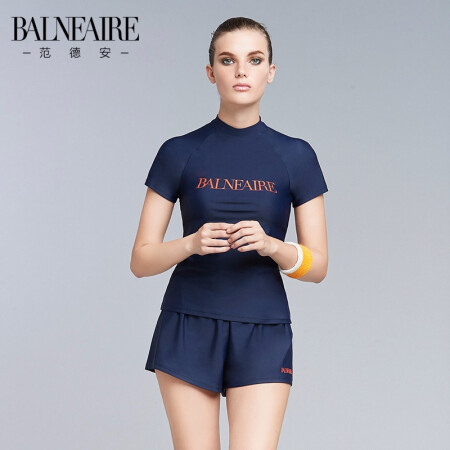 BALNEAIRE 范德安 泳衣女 蓝色柔光橘logo M 148.1元（需用券）