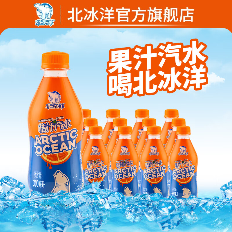 北冰洋 桔汁汽水300ml*12瓶 老北京汽水果汁碳酸网红饮料 ￥26.99