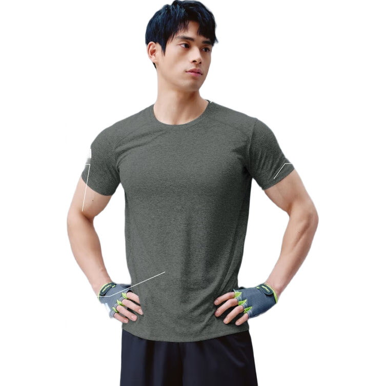 PLUS会员：京东京造 男士健身速干冰丝弹力T恤 黑色 L 24.95元