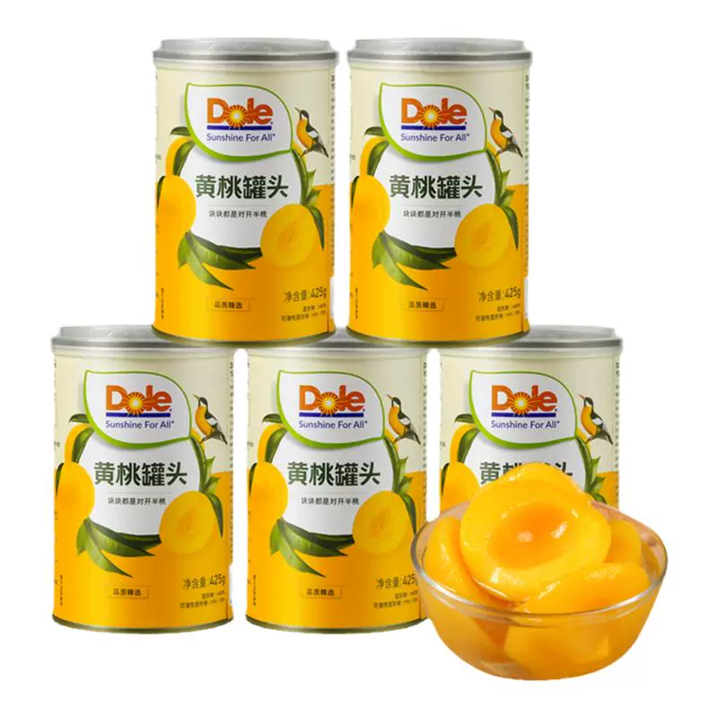 Dole 都乐 黄桃/橘子罐头 425g*5罐 ￥38.8