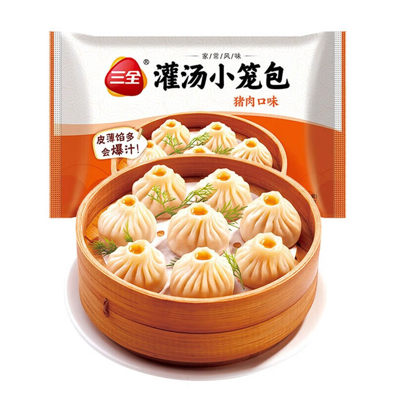 三全 猪肉灌汤小笼包 268g(12只） 3.89元（需买10件，需用券）
