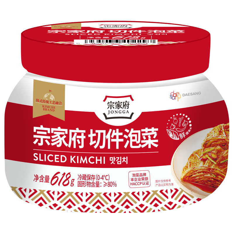 清净园 宗家府切件泡菜 618g 瓶装 18.6元（需用券）