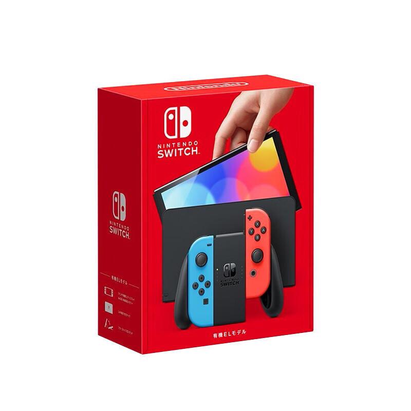 PLUS会员：Nintendo 任天堂 Switch OLED 游戏机 日版 红蓝色+日版 健身环大冒险 198
