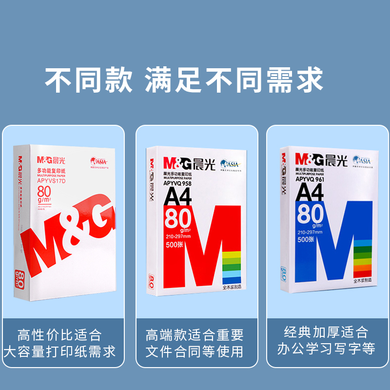 88VIP：晨光 A4复印纸 80g 500张/包 7.36元（需用券）