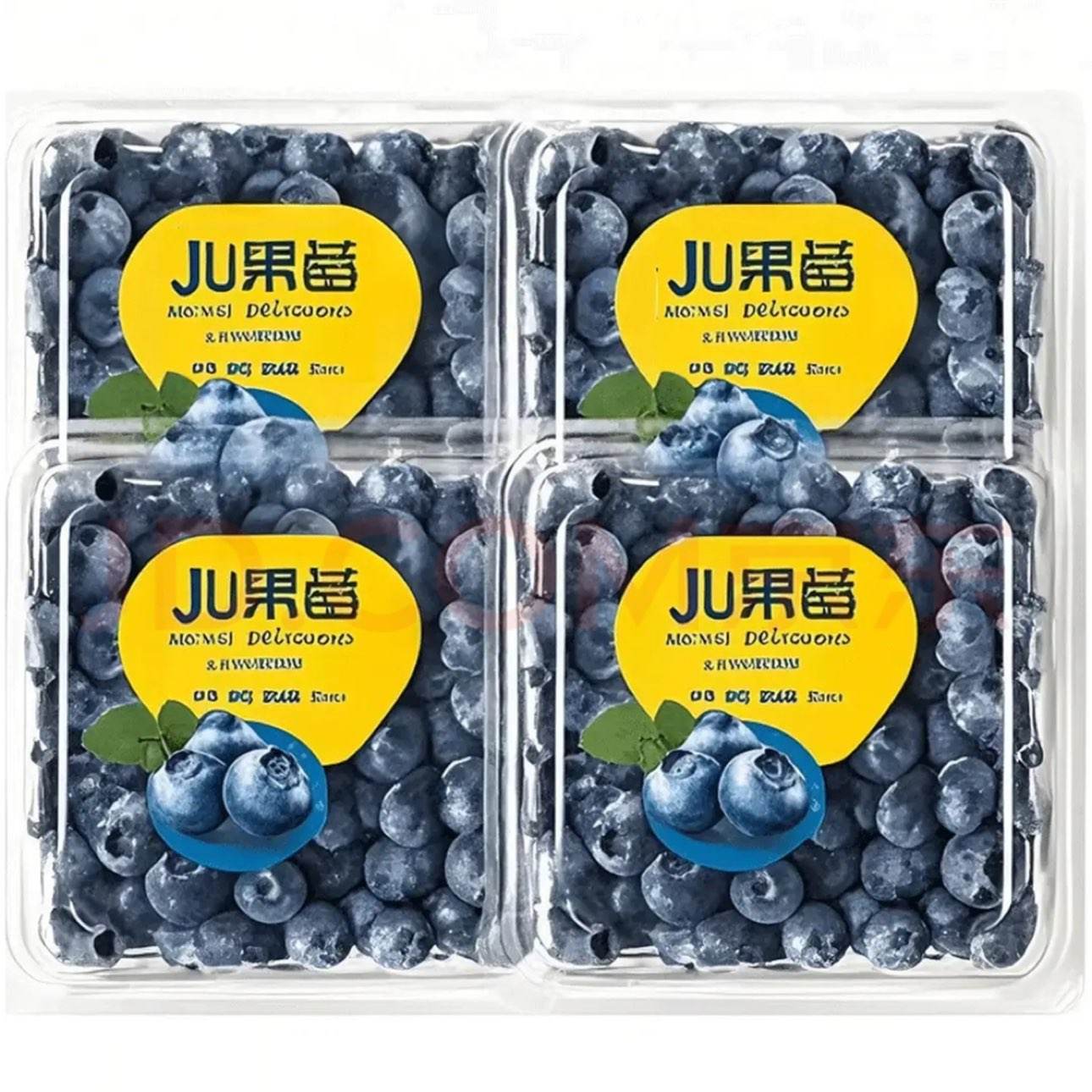 京丰味 云南花香蓝莓 新鲜时令水果 4盒*100g 单果12-15mm大果 仅3.45元/盒，13.8