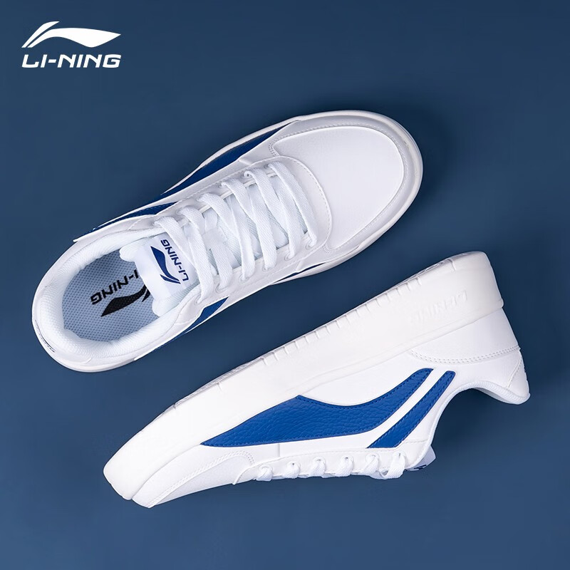 LI-NING 李宁 男鞋板鞋子运动休闲鞋 标准白（蓝标） ￥128.36
