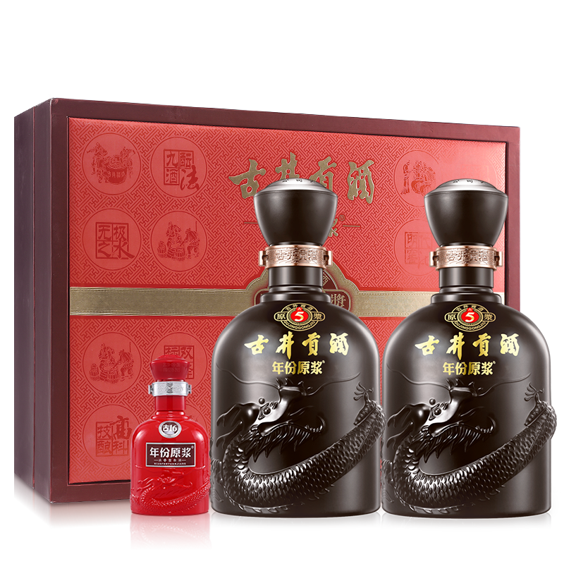 古井贡酒 年份原浆古5 浓香型白酒 50度 500ml*2瓶 礼盒装 父亲节送礼 204.8元(晒单返5元京豆后、需领券)