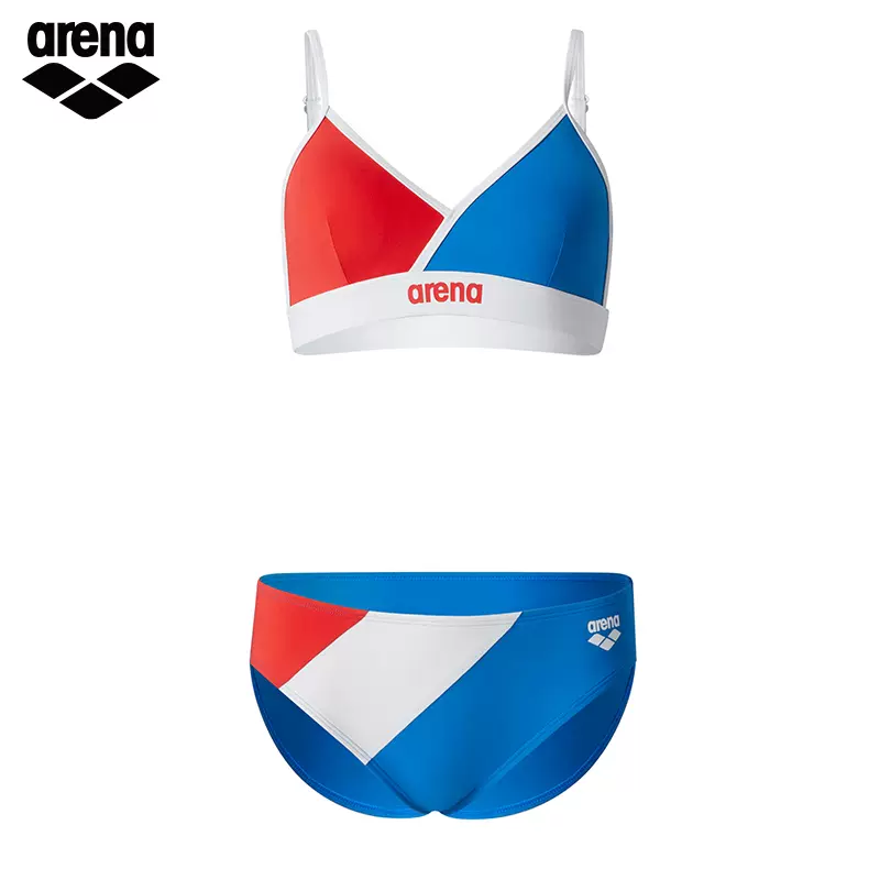 88VIP：arena 阿瑞娜 巴黎派对系列 女士分体三角泳衣 XCN4737W 399元包邮