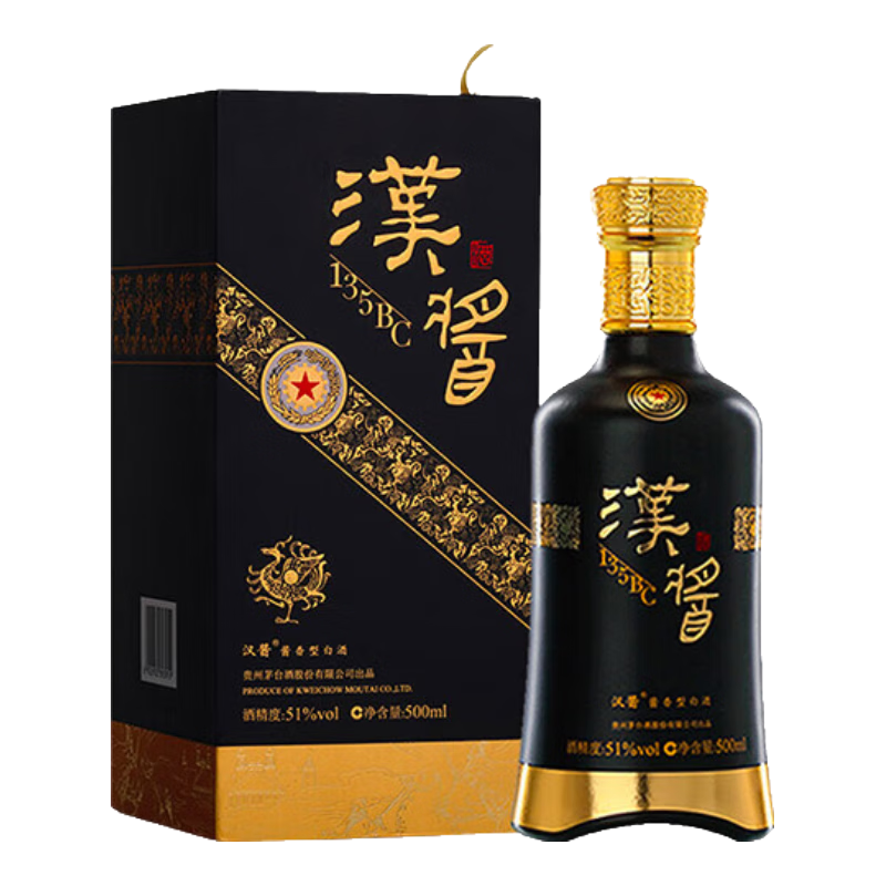 20点、PLUS会员：茅台（MOUTAI）2019-2023年 汉酱135BC 酱香型白酒 51度 500ml 单瓶