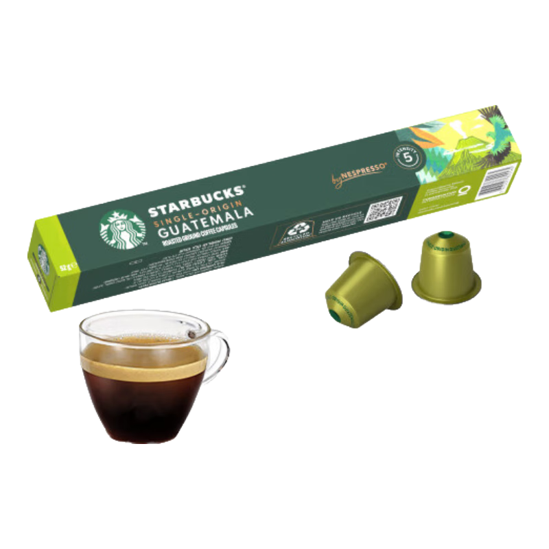 星巴克（Starbucks）Nespresso浓遇胶囊咖啡10粒 纯正之源危地马拉咖啡 29.9元包