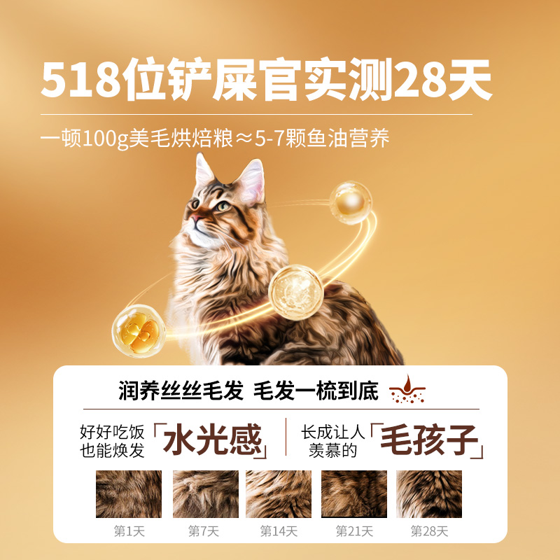 伯纳天纯 全价鲜肉美毛亮毛烘焙猫粮试吃50g*3包 9.9元