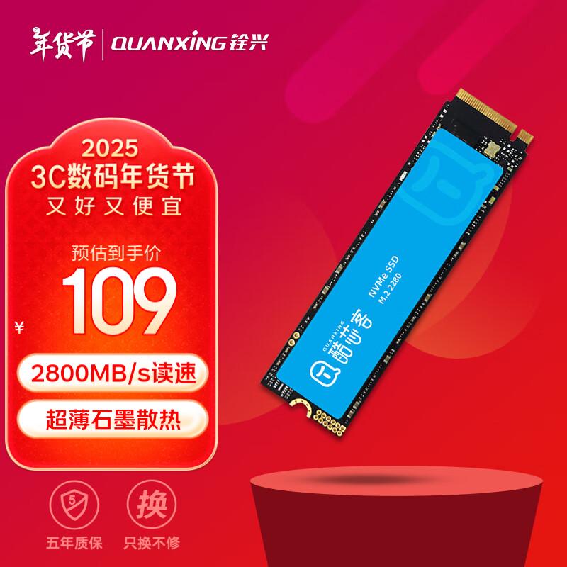 QUANXING 铨兴 P300 酷芯客 NVMe M.2固态硬盘 256GB（PCIe4.0） ￥49