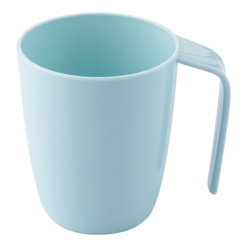 茶花塑料漱口杯 2个斜柄口杯315北欧粉+蓝 2.69元